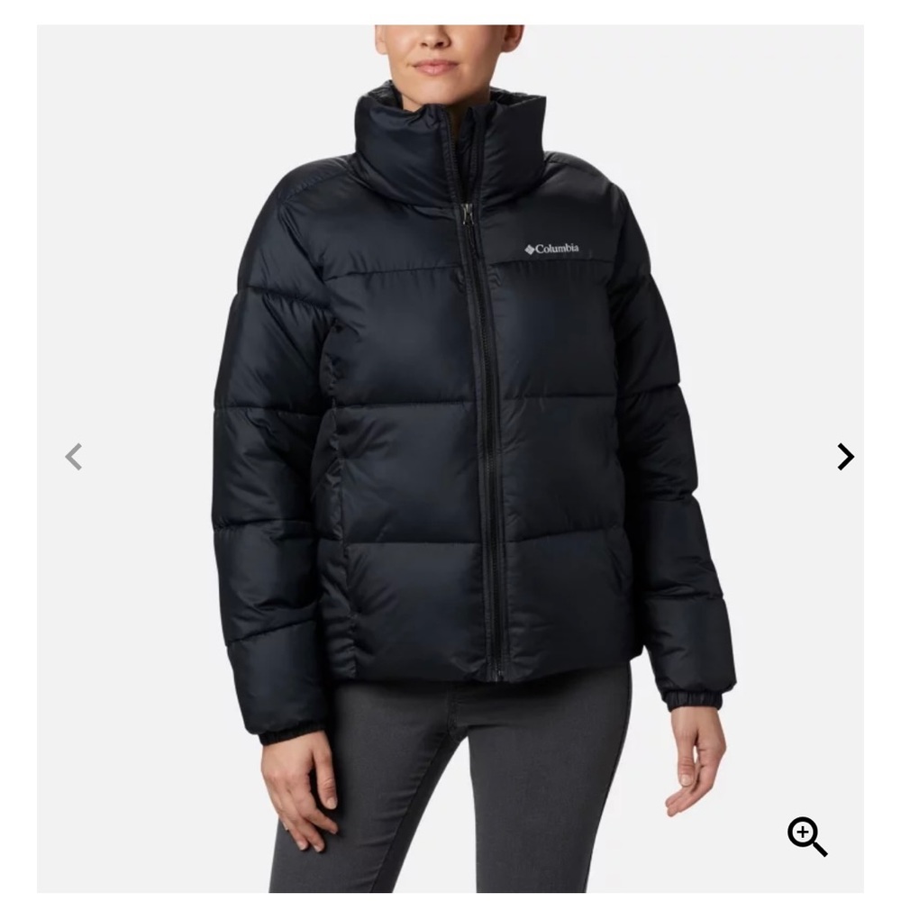 ladies columbia puffer. (funnel neck varies from this photo)